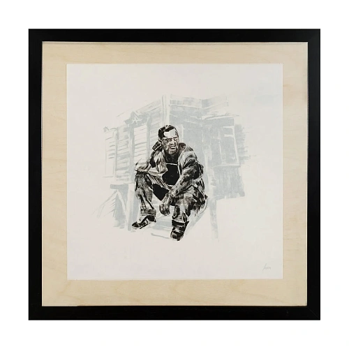 24. Андрей Оленев «Гоголя, 19». 2019. калька, акрил, фанера. 37×37 см. Эстимейт: 56 000 ₽