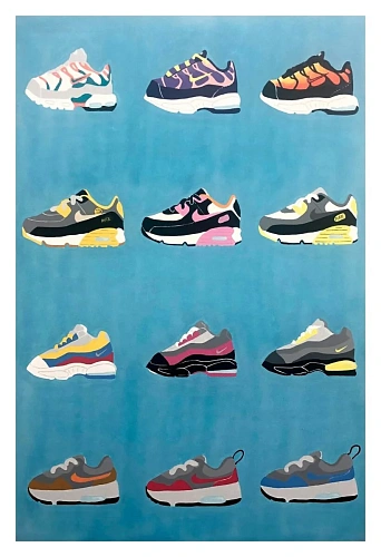 17. Иван Ксеор Sneaker «portrait #17 babysize». 2022. акрил, лак. 120×80 см. Эстимейт: 25 000 ₽
